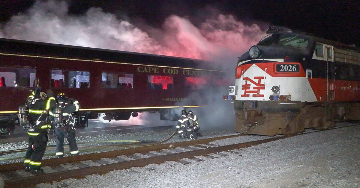 WATCH *** CAPE COD CENTRAL RAILROAD CAR CATCHES FIRE… FUELED… – Hyannis ...